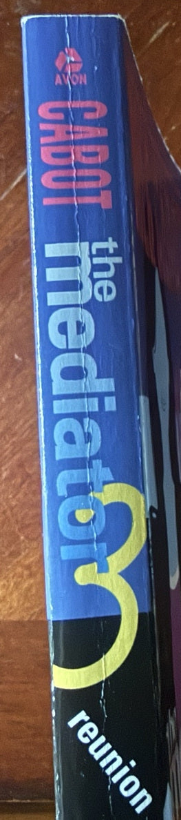 Spine of Reunion by Meg Cabot, Book 3 in The Mediator series.