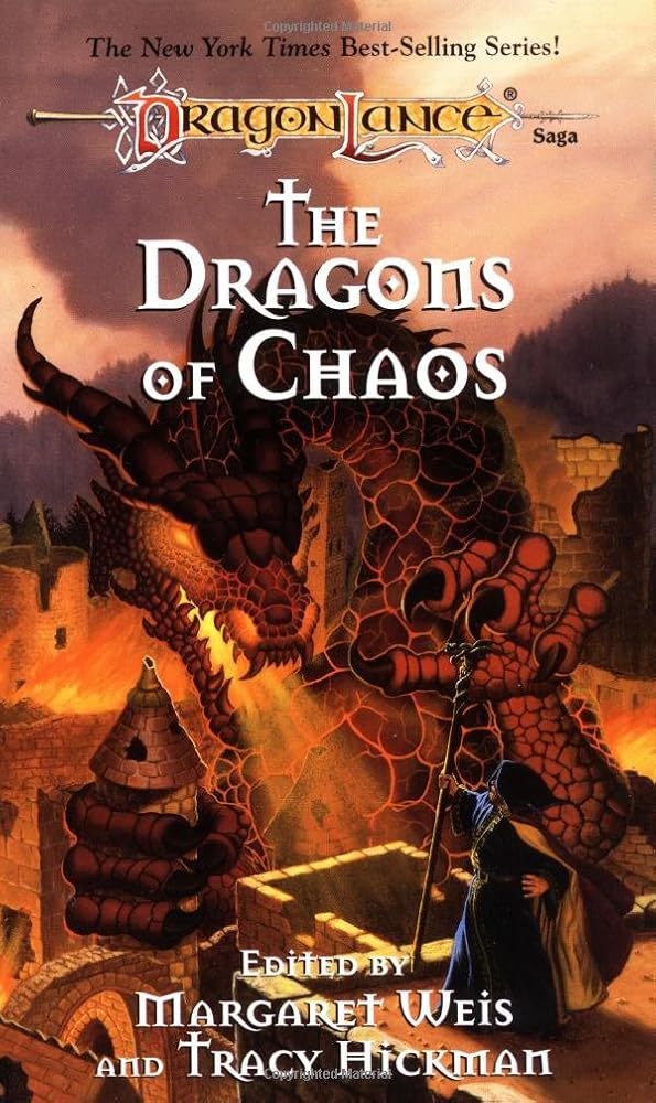 Dragons of Chaos Dragonlance Dragons Vol 3 paperback book cover Margaret Weis Tracy Hickman fantasy novel with dragon artwork