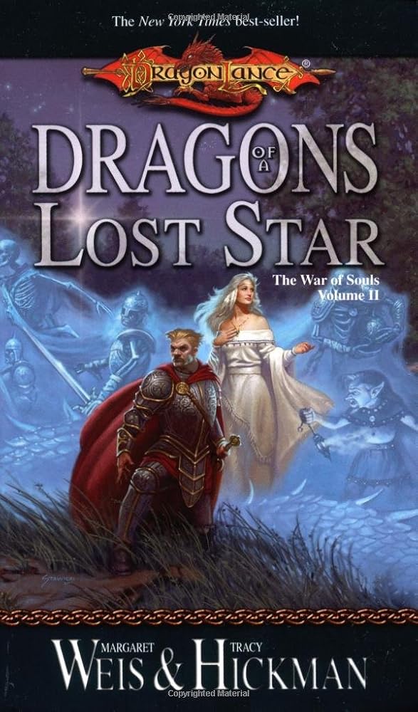 Dragons of a Lost Star War of Souls Volume 2 Dragonlance fantasy novel by Margaret Weis and Tracy Hickman, used like new mass market paperback book cover