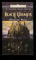 Black Wizards by Douglas Niles book cover - Forgotten Realms fantasy novel featuring dark wizard with magical staff against mystical background