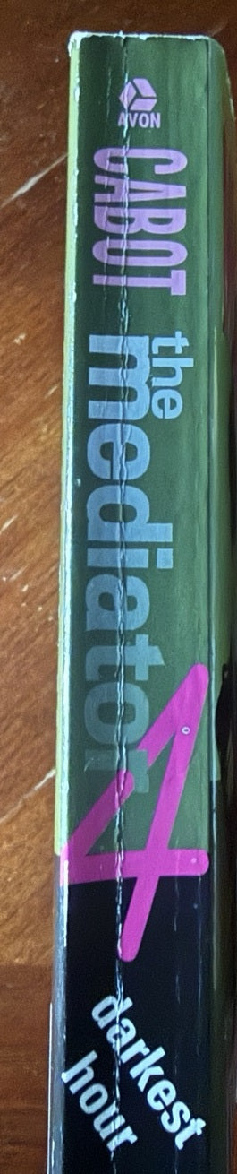 Spine of The Darkest Hour by Meg Cabot, Book 4 in The Mediator series.