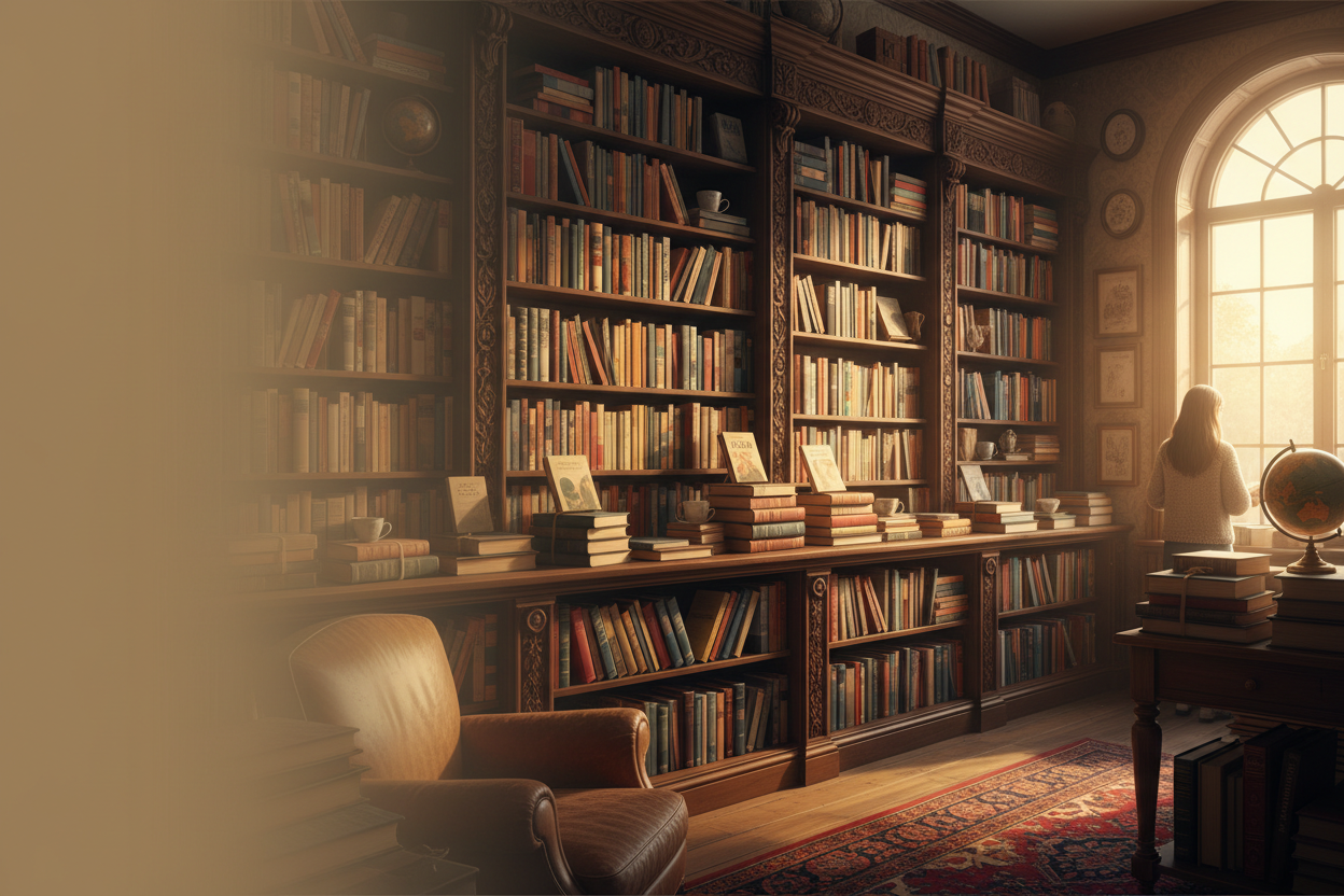 Bookstore hero banner designed for text overlay