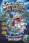 Captain Underpants book cover showing superhero character, Bionic Booger Boy Part 2 adventure story