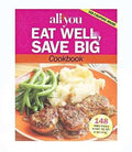 Eat Well Save Big cookbook cover showing budget-friendly recipe collection