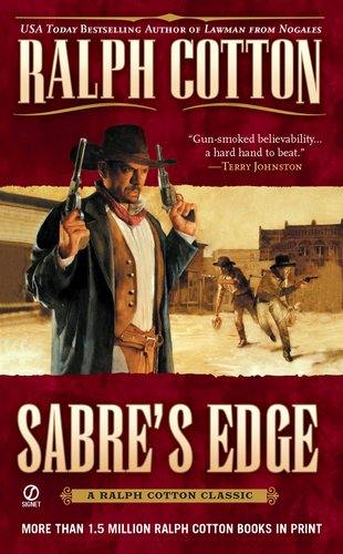 Sabre's Edge book cover - Western novel - Used book in like new condition